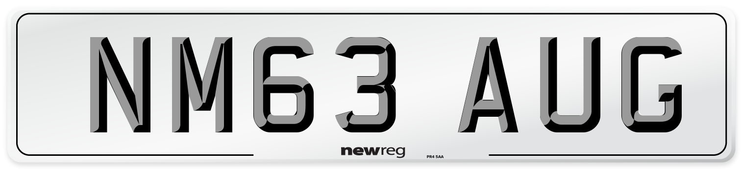 NM63 AUG Number Plate from New Reg